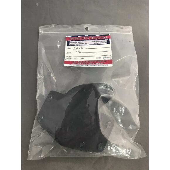 Queen City Holsters Glock 42 Side Holster OWB Right Hand Belted Black NEW‎ - Picture 1 of 4